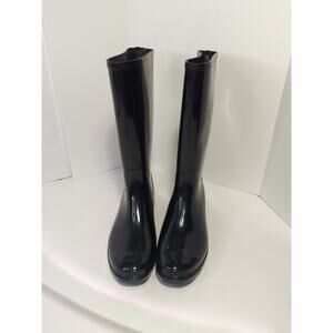 Time and Tru Tall Black Rubber Rain Boots Womens Size 7 Calf height